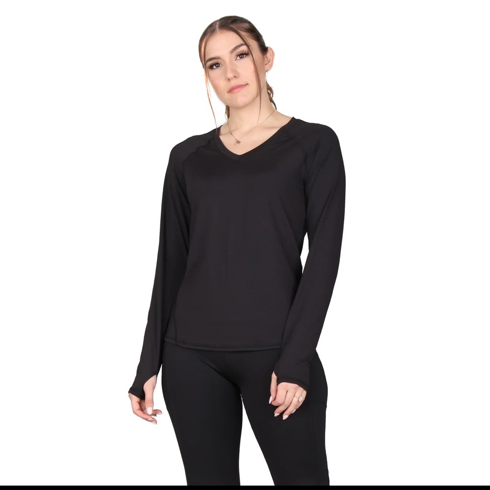 Black thumb holes Long Sleeve Top mesh breathable yoga Lildy sport *2 for 20*